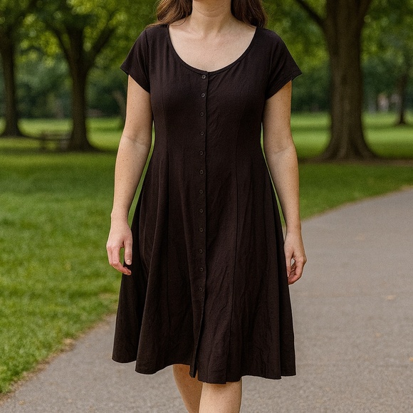 Eileen Fisher large Dark Brown Dress excellent condition - Picture 1 of 10
